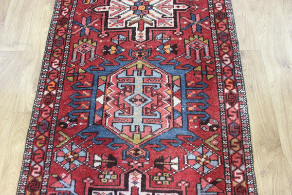 Antique handmade Persian Karajeh runner of traditional medallion 285 x 75 cm