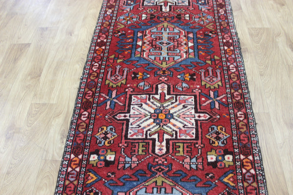 Antique handmade Persian Karajeh runner of traditional medallion 285 x 75 cm