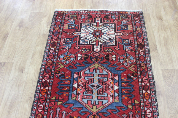 Antique handmade Persian Karajeh runner of traditional medallion 285 x 75 cm