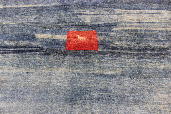 Vintage handmade Persian Gabbeh wool rug with tribal design elements 180 x 145 cm