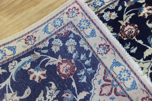 Fine handmade Persian Nain wool and silk runner 193 x 64 cm