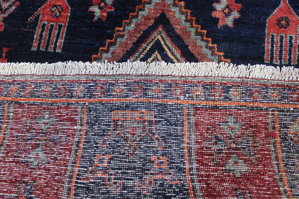 Old handmade Persian Hamadan region runner of traditional medallion design. Dated to the field 1349 (1976).