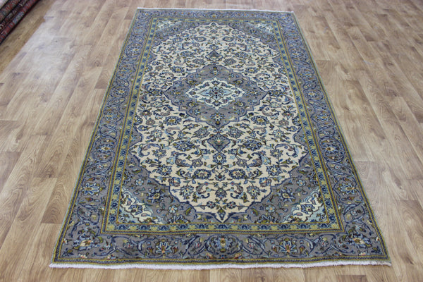 FINE HANDMADE PERSIAN KASHAN RUG FLORAL DESIGN 239 X 141 CM