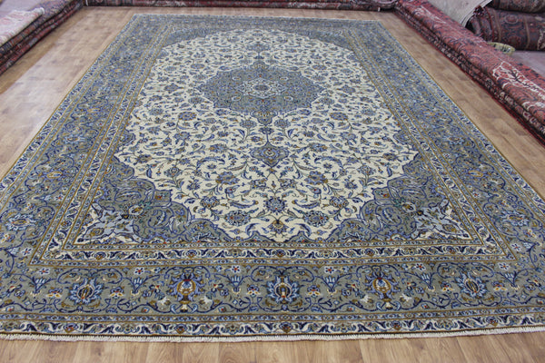 LARGE HANDMADE PERSIAN KASHAN WOOL CARPET FINE FLORAL DESIGN 447 X 293 CM