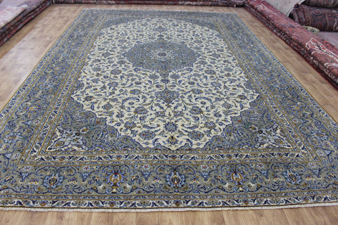LARGE HANDMADE PERSIAN KASHAN WOOL CARPET FINE FLORAL DESIGN 447 X 293 CM