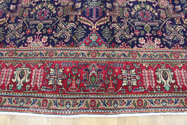 ANTIQUE HANDMADE PERSIAN WOOL BLUE CARPET FLORAL DESIGN 350 x 260 CM