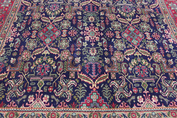 ANTIQUE HANDMADE PERSIAN WOOL BLUE CARPET FLORAL DESIGN 350 x 260 CM