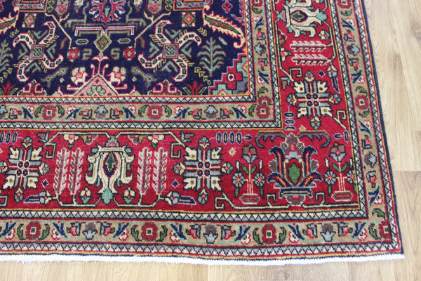 ANTIQUE HANDMADE PERSIAN WOOL BLUE CARPET FLORAL DESIGN 350 x 260 CM