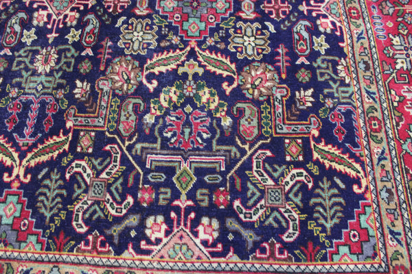 ANTIQUE HANDMADE PERSIAN WOOL BLUE CARPET FLORAL DESIGN 350 x 260 CM