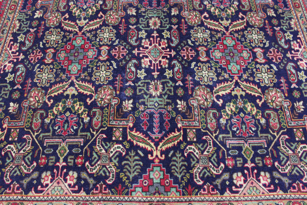 ANTIQUE HANDMADE PERSIAN WOOL BLUE CARPET FLORAL DESIGN 350 x 260 CM