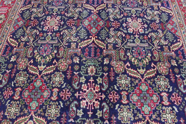 ANTIQUE HANDMADE PERSIAN WOOL BLUE CARPET FLORAL DESIGN 350 x 260 CM