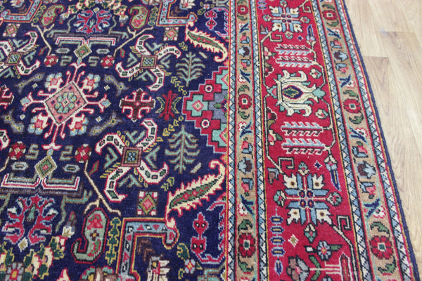 ANTIQUE HANDMADE PERSIAN WOOL BLUE CARPET FLORAL DESIGN 350 x 260 CM