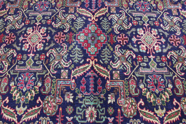 ANTIQUE HANDMADE PERSIAN WOOL BLUE CARPET FLORAL DESIGN 350 x 260 CM