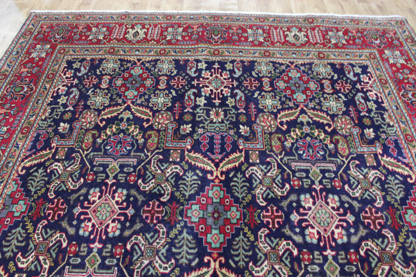 ANTIQUE HANDMADE PERSIAN WOOL BLUE CARPET FLORAL DESIGN 350 x 260 CM