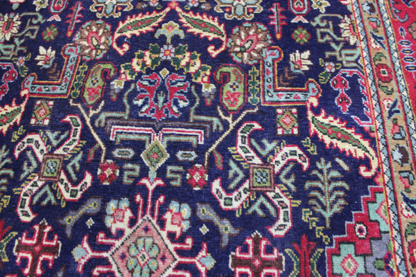 ANTIQUE HANDMADE PERSIAN WOOL BLUE CARPET FLORAL DESIGN 350 x 260 CM