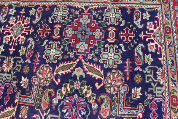 ANTIQUE HANDMADE PERSIAN WOOL BLUE CARPET FLORAL DESIGN 350 x 260 CM