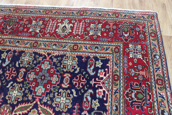 ANTIQUE HANDMADE PERSIAN WOOL BLUE CARPET FLORAL DESIGN 350 x 260 CM