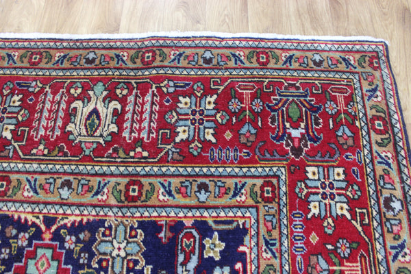 ANTIQUE HANDMADE PERSIAN WOOL BLUE CARPET FLORAL DESIGN 350 x 260 CM
