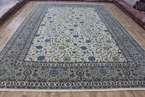 Signed Persian keshan carpet, of superb classic floral design with outstanding colours 443 x 294 cm
