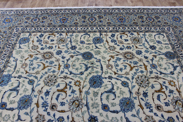 Signed Persian keshan carpet, of superb classic floral design with outstanding colours 443 x 294 cm