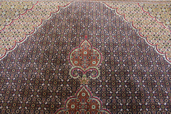 Fine handmade Persian Tabriz Silk and Wool rug with an all-over Herati (Mahi / fish) pattern 300 x 192 cm