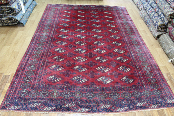 Vintage Afghan Turkmen Bokhara Rug – 285 × 195 cm