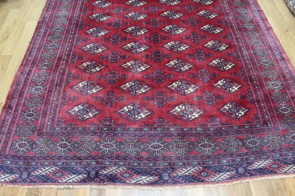 Vintage Afghan Turkmen Bokhara Rug – 285 × 195 cm