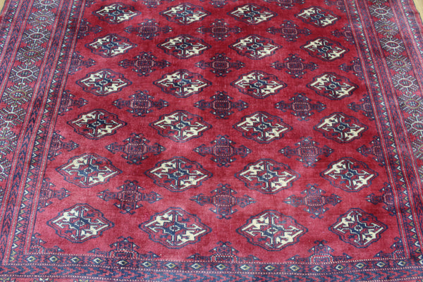 Vintage Afghan Turkmen Bokhara Rug – 285 × 195 cm