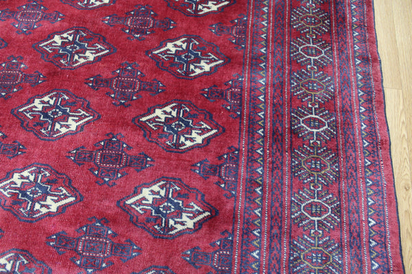 Vintage Afghan Turkmen Bokhara Rug – 285 × 195 cm