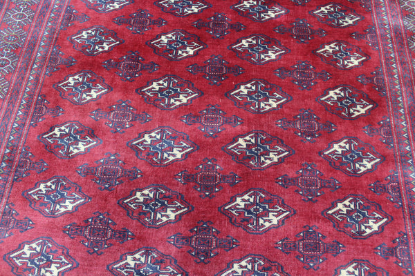 Vintage Afghan Turkmen Bokhara Rug – 285 × 195 cm