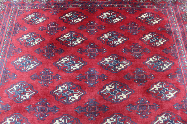 Vintage Afghan Turkmen Bokhara Rug – 285 × 195 cm