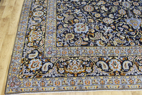 Vintage Persian Kashan Rug – Handmade Wool Carpet – 405 × 307 cm