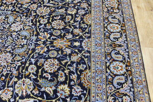 Vintage Persian Kashan Rug – Handmade Wool Carpet – 405 × 307 cm