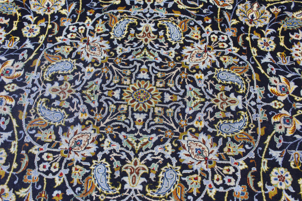 Vintage Persian Kashan Rug – Handmade Wool Carpet – 405 × 307 cm