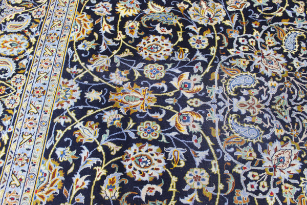 Vintage Persian Kashan Rug – Handmade Wool Carpet – 405 × 307 cm