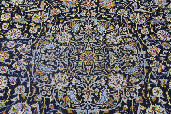 Vintage Persian Kashan Rug – Handmade Wool Carpet – 405 × 307 cm