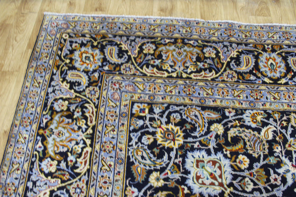 Vintage Persian Kashan Rug – Handmade Wool Carpet – 405 × 307 cm