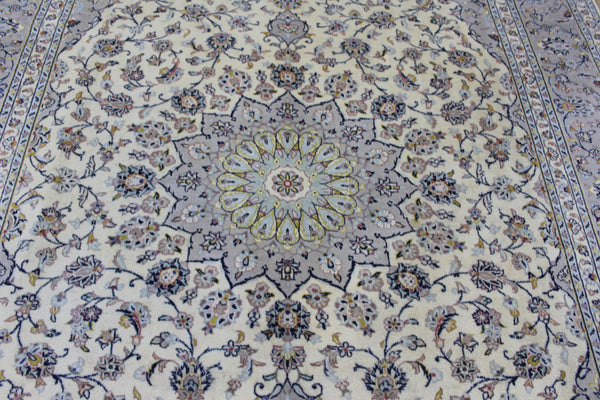 Persian Kashan Rug – Handmade Floral Wool Carpet – 343 × 254 cm