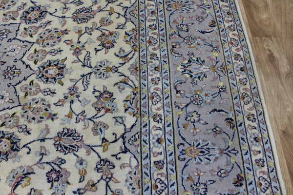 Persian Kashan Rug – Handmade Floral Wool Carpet – 343 × 254 cm