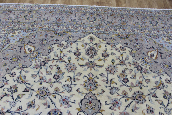 Persian Kashan Rug – Handmade Floral Wool Carpet – 343 × 254 cm