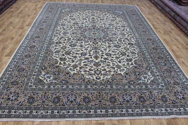 Persian Kashan Rug – Handmade Wool Carpet – 343 × 248 cm