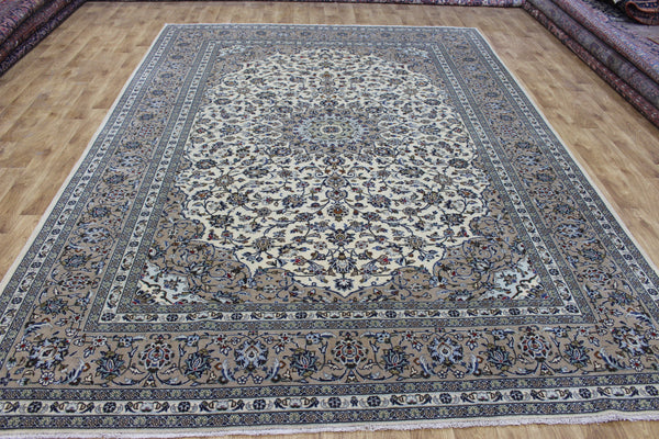 Persian Kashan Rug – Handmade Wool Carpet – 343 × 248 cm