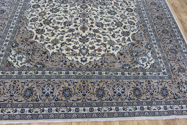 Persian Kashan Rug – Handmade Wool Carpet – 343 × 248 cm