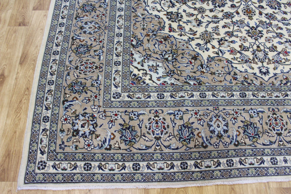 Persian Kashan Rug – Handmade Wool Carpet – 343 × 248 cm