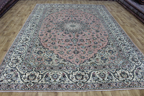 Fine Persian Kashan Rug – Handmade Wool Carpet – 345 × 244 cm