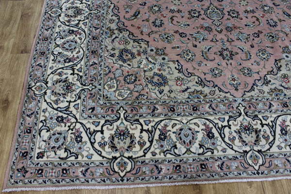 Fine Persian Kashan Rug – Handmade Wool Carpet – 345 × 244 cm