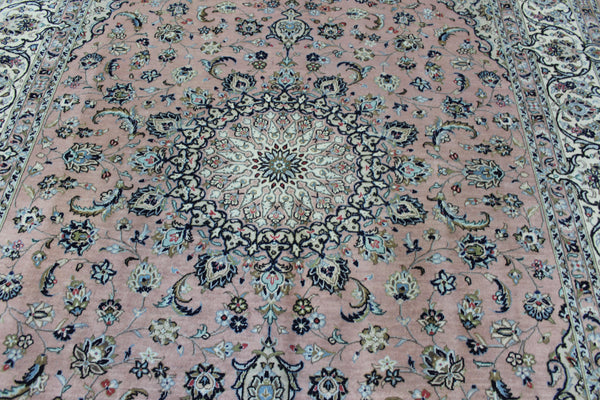 Fine Persian Kashan Rug – Handmade Wool Carpet – 345 × 244 cm