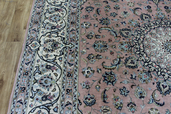Fine Persian Kashan Rug – Handmade Wool Carpet – 345 × 244 cm