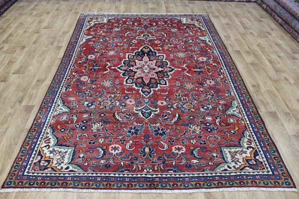 Vintage Persian Mahal Rug – Handmade Wool Carpet – 205 × 179 cm