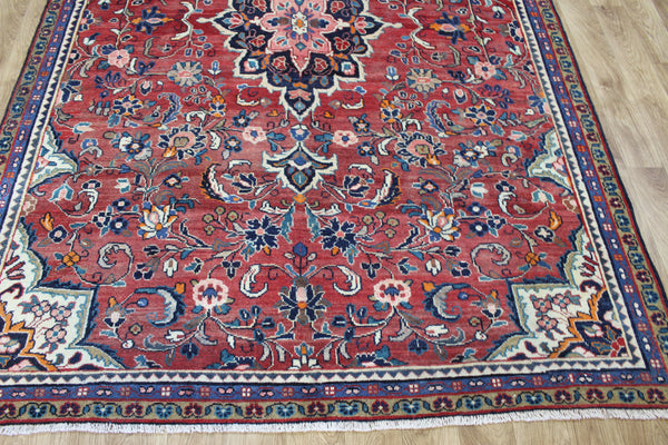 Vintage Persian Mahal Rug – Handmade Wool Carpet – 205 × 179 cm
